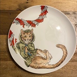 West Elm Dapper Animal Plate Cat